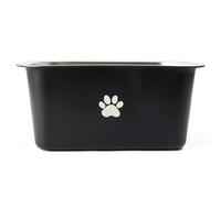 Podinor 2.5 Gallons 40 Cup Non Slip Stainless Steel Large Dog Water Bowls, Outdoor Metal Dog Bowls Extra Large Breed, High Capacity Water Bowl for Big Giant Huge Dogs, Black