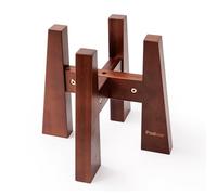 Podinor Elevated Dog Bowl Stand for Medium Dogs, Sturdy Bamboo Raised Dog Food and Water Feeding Station - Adjustable Sideways (Bowl not Included)