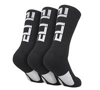 Podinor Elite Basketball Socks, Cushioned Athletic Sports Crew Socks for Men Boy Women Girl, 3 Pairs Black-ct, One Size