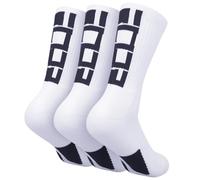 Podinor Elite Basketball Socks, Cushioned Athletic Sports Crew Socks for Men Boy Women Girl, 3 Pairs White-ct, One Size