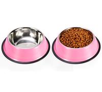 Podinor Stainless Steel Dog Bowls, Food and Water Non Slip Anti Skid Stackable Pet Puppy Dishes for Small, Medium and Large Dogs (2 Pack)