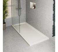 Podium® 1700 x 700 x 45mm White Bathroom Non Slip Tray for Enclosures Cubicles & Wet Room with Waste, Rectangular