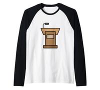 Podium Lectern Speech Lecture Debate Pulpit Oratory Raglan Baseball Tee