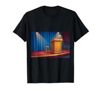 Podium Lectern Speech Lecture Debate Pulpit Oratory Value Graphic T-Shirt, Men, Black, L