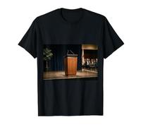 Podium Lectern Speech Lecture Debate Pulpit Oratory Value Graphic T-Shirt, Men, Black, XL