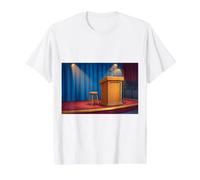 Podium Lectern Speech Lecture Debate Pulpit Oratory Value Graphic T-Shirt, Men, White, L