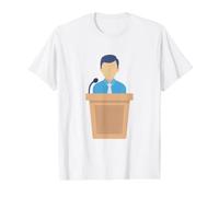 Podium Lectern Speech Lecture Debate Pulpit Oratory Value Graphic T-Shirt, Men, White, M