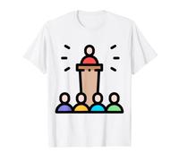 Podium Lectern Speech Lecture Debate Pulpit Oratory Value Graphic T-Shirt, Men, White, M