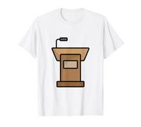 Podium Lectern Speech Lecture Debate Pulpit Oratory Value Graphic T-Shirt, Men, White, XL