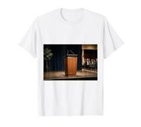 Podium Lectern Speech Lecture Debate Pulpit Oratory Value Graphic T-Shirt, Men, White, XL
