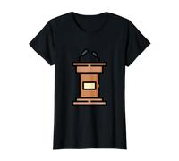 Podium Lectern Speech Lecture Debate Pulpit Oratory Value Graphic T-Shirt, Women, Black, XL