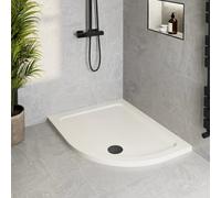 Podium Low Profile 1200 x 900mm Non-Slip Offset Quadrant Shower Tray with Black Waste - RH Entry