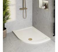Podium Low Profile 1200 x 900mm Non-Slip Offset Quadrant Shower Tray with Brass Waste - RH Entry