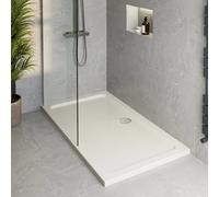 Podium Low Profile Rectangular Stone Resin Non-Slip Shower Tray 800 x 700mm with Waste