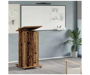 Podium Old Wood Engineered Wood 55x55x107cm Compact Office Storage Drawer Slim