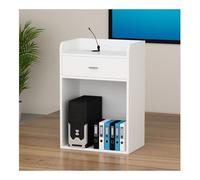 Podium, Podium，Mobile Podium Stand，Pulpits For Churches，Multi Function Pulpit，Floor Standing Customer Reception，Suitable For Classrooms, Conferences, Weddings, Etc.(Teak,With Castors and Drawers)