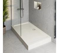 Podium Raised Rectangular Stone Resin Non-Slip Shower Tray 900 x 700mm with Waste