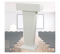 Podium Stand, Curved Metal Lectern for Professional Presentations - Portable Floor Standing Iron Reading Table for Church & Events - 118cm Height