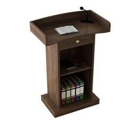 Podium Stand Portable Lecterns Podiums Podium with Drawer and 2 Open Storage Hotel Reception Desk 60x42x120cm MDF Modern Podium Stand Has Many uses