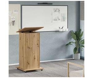 Podium Storage Unit Artisan Oak 55x55x107cm Engineered Wood Drawers and Shelves