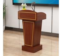 Podium, Wood Speaking Podium Storage Laptop, Conference Host Standing Pulpit Desk(Wood Grain B)