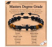 PODLEV 2026 Graduation Gifts Bracelet for Him Boys Men, College High School Senior Masters Degree PHD 5/6/8th Grade Graduation Cross Bracelet Decorations Gifts for Son Grandson Nephew Brother Friends