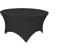 podlinen BLACK spandex stretch cover tablecloth for 6ft foot round table 183x75