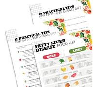 PODMemory 3PCS Fatty Liver Diet Food Chart & Practical Tips for Liver Health Management, Fatty Liver Disease Diet Food Chart Poster