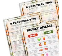 PODMemory 3PCS Kidney Disease Food List Posters, Kidney-Friendly Food Chart, Anti-Inflammatory Diet Guide, Kitchen & Office Wall Art
