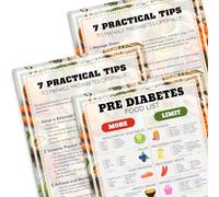 PODMemory 3PCS Pre Diabetic Food List Poster 2 Diabetes Diet Chart Art, 3PCS Practical Tips for Pre Diabetes Management, Pre Diabetes Food List Poster