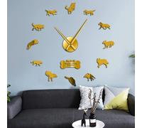 PODODO Australian Cattle Dog Breed 3D DIY Wall Clock Canine Pet Silhouette Acrylic Big Time Clock Dog Lover Gift Doggie Animal Watch(Black,27inch)