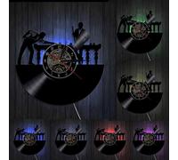 PODODO Billiards Player Wall Sign Personalised Wall Clock Unique Pool Billiards Snooker Room Decor Vinyl Record Clock Man Cave Gift With LED
