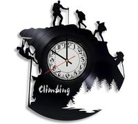 PODODO Climbing Vinyl Record Wall Clock, Climbing Rock Climber Figure figurinee Gift for Any Occasion
