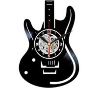 PODODO Guitar Shaped Clock - Vinyl Record Art - Music Wall Decor - Rock Lovers Gifts
