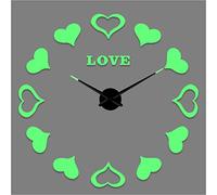 PODODO Love for love Acrylic Silhouette Mirror Sticker DIY Wall Art 3D Giant noctilucent Wall Clock Mute Room Decoration Gift 37inch
