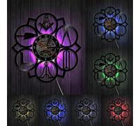 PODODO Masonic Logos Wall Clock Free Mason Vintage Vinyl Record Clock Masonry Ornament Modern Wall Clock Decorative Timepiece Gift With LED