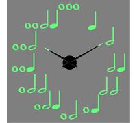 PODODO Musical note Acrylic Silhouette Mirror Sticker DIY Wall Art 3D Giant noctilucent Wall Clock Mute Room Decoration Gift 37inch