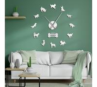 PODODO Yorkshire Terrier Labrador Siberian Husky Chihuahua Border Colie German Shepherd Mixed Dog Breeds DIY Giant Wall Clocks Big Watch