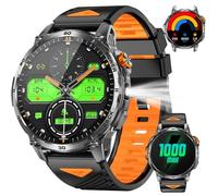 PODOEIL Military Smart Watches for Men,1000mAh/1.7" HD Large Screen Smartwatch, Led Flashlight, Answer/Make Calls,Waterproof,Heart Rate/Sleep Monitor/110+ Sport Modes Fitness Watch for Android/iPhone