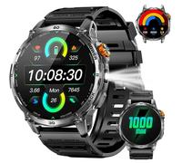 PODOEIL Military Smart Watches for Men,1000mAh/1.7" HD Large Screen Smartwatch, Led Flashlight, Answer/Make Calls,Waterproof,Heart Rate/Sleep Monitor/110+ Sport Modes Fitness Watch for Android/iPhone