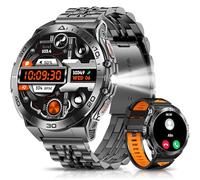 PODOEIL Military Smart Watches for Men with Bluetooth Call, 1.6" AMOLED Waterproof Smartwatch with Flashlight, 116 Sport Modes, 600mAh Heart Rate/SpO2/Sleep Monitor Fitness Tracker for Android iOS