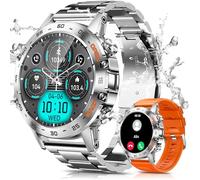 PODOEIL Smart Watch for Men with Metal Bracelet, 1.39-inch HD Rugged Military Smartwatch with Heart Rate, Blood Pressure, Sleep Monitoring for Android iOS Samsung, 100+ Sport Modes Sport Watch