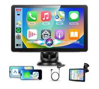 Podofo Carplay Screen for Car, 7 Inch Incell Touch Screen Portable Car Stereo, Wireless CarPlay & Android Auto, Mirrorlink, FM AUX Audio Output, Reversing Assist, TF Card Player, Plug & Play