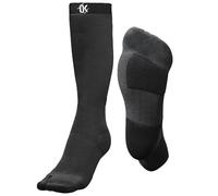 PODOKS Compression Stockings Men and Women High Top - Compression Socks Sports Muscle Recovery - Anti-Fatigue Legs Tired, Black/White, XL Alto