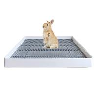 PODOO Rabbit Large Litter Box, Guinea Pig Training Pan Cage with Toilet Tray, Ideal for Rats, Hamsters, Ferret, Bunny Small and Medium Animals, 22x18x3 Inches (Large)
