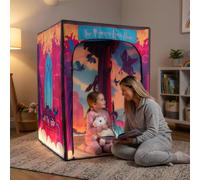 PODSgo Immersive Play Tent for Girls Indoor Tech Sensory Play Space with Interactive Mobile App, Magical Princess Palace Adventure Theme, Built-In Lights, Memory Foam Mat & Interchangeable Jacket