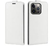 PODSI Luxury Vertical Up and Down Flip Leather phone Case For iPhone 15 14 13 12 11 Pro Max X XR XS Max 7 8 Plus SE 2020 Cover Protection Shell (Color : White, Size : For iPhone 13 Mini)