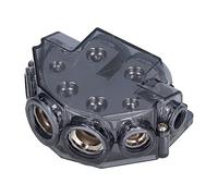 PODSJD 6 Way Power Fuse Distribution Block 0 Gauge Input with 2/4 / 8 Gauge Outputs - Durable Zinc Alloy Splitter for Car Audio Amp Protection and Easy Installation