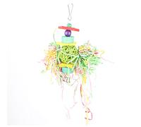 PODSJD Balls for Birds Rattan Hamster Ball Wicker, Bird Chewing Toy with Vine and Colored Wood Chips, 7.5 Inch - Safe Non, Boredom Relief and Mental Stimulation for Small