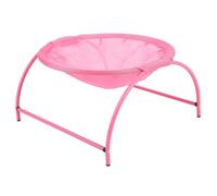 PODSJD Cat Hammock Bed Elevated Small Dog Pet Bed 43x43x24cm Stainless Steel Frame and Breathable Canvas - Hygienic, Comfortable Indoor Outdoor Lounger for Cats and Small Pets (Pink)